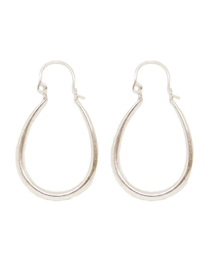 Boucles d'Oreilles Classiques en Forme de Larme - Argent Moyen