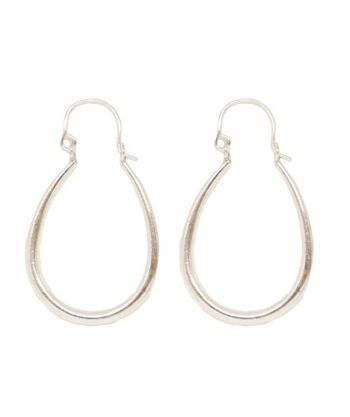 Boucles d'Oreilles Classiques en Forme de Larme - Argent Moyen 1