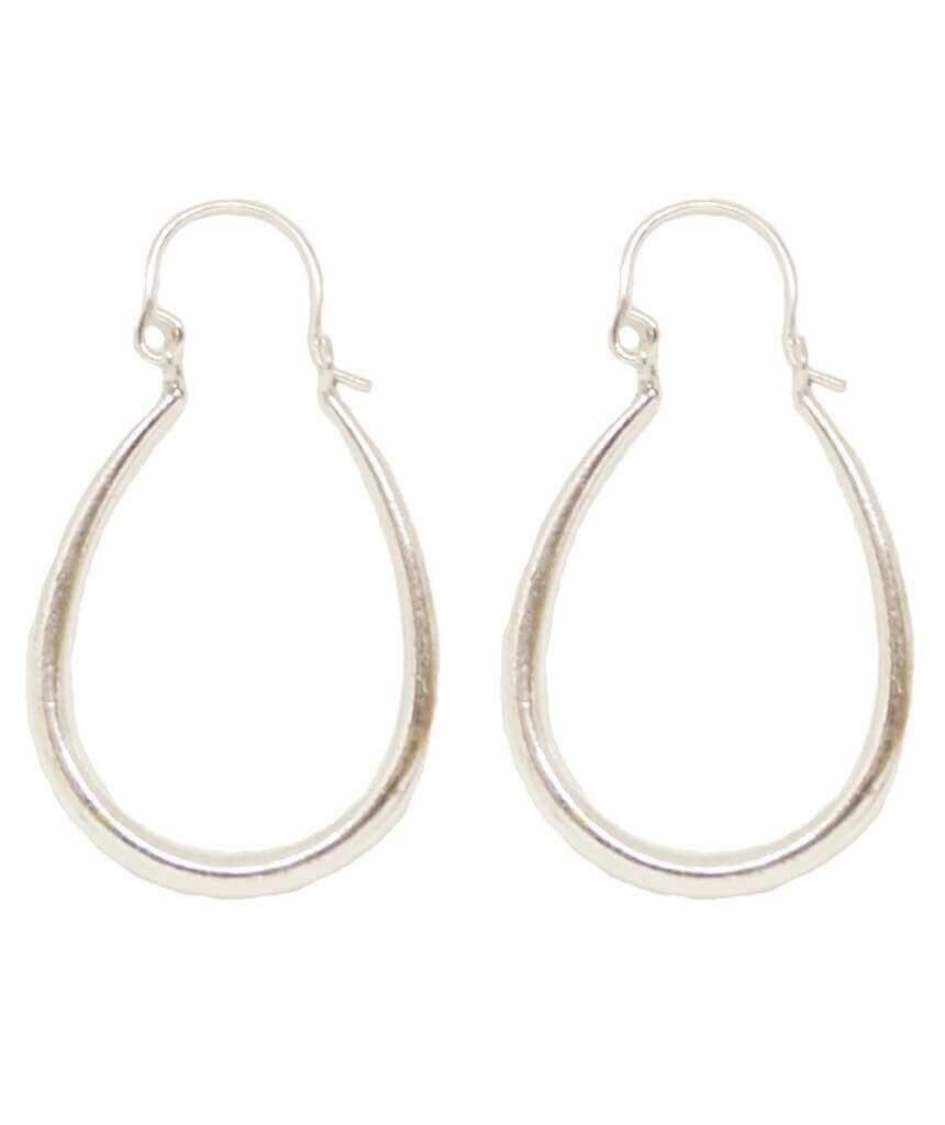 Boucles d'Oreilles Classiques en Forme de Larme - Argent Large