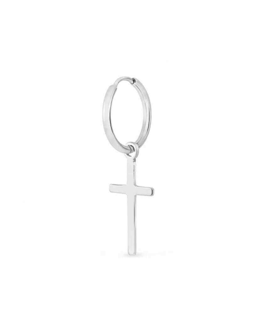 Anneau Croix en Acier Inoxydable - Argent Large