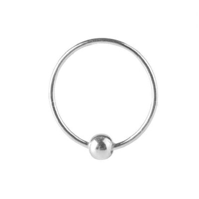Sterling Silver Nose Ring with Ball