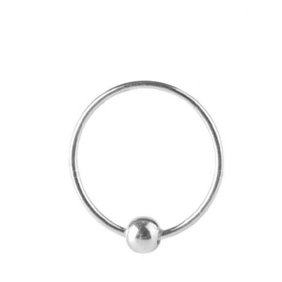 Sterling Silver Nose Ring with Ball