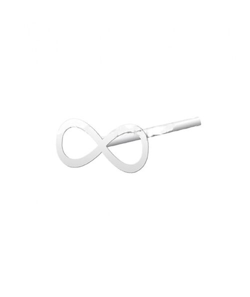 Silver & Gold Plated Nose Stud - Silver Infinity