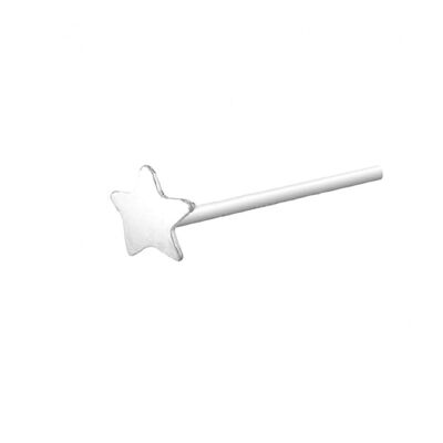 Silver & Gold Plated Nose Stud - Silver Star