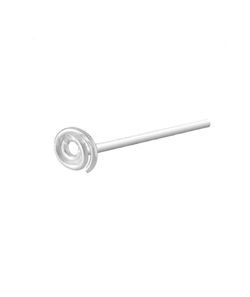 Silver & Gold Plated Nose Stud - Silver Spiral