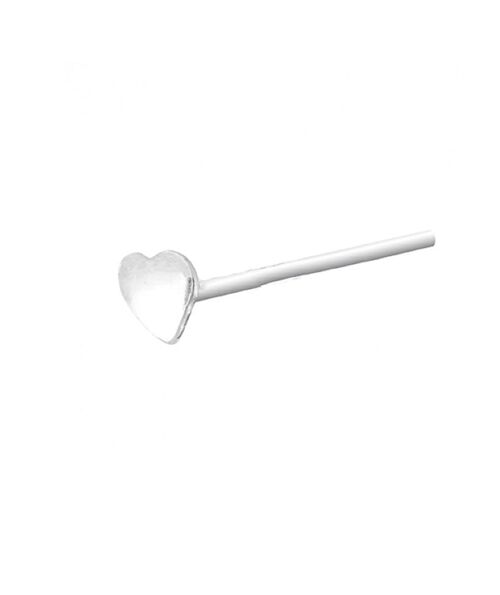 Silver & Gold Plated Nose Stud - Silver Heart