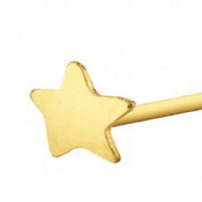 Silver & Gold Plated Nose Stud - Gold Star