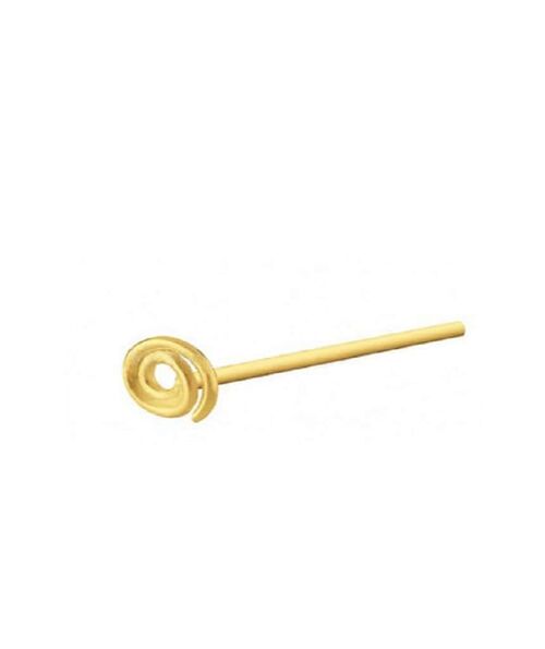 Silver & Gold Plated Nose Stud - Gold Spiral