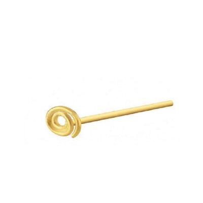 Silver & Gold Plated Nose Stud - Gold Spiral