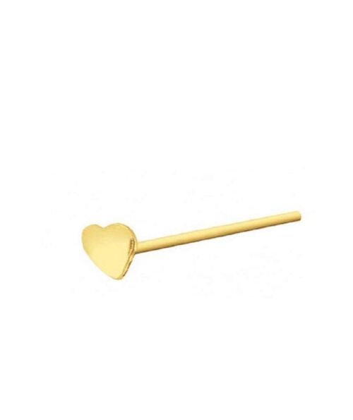 Silver & Gold Plated Nose Stud - Gold Heart