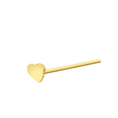 Silver & Gold Plated Nose Stud - Gold Heart