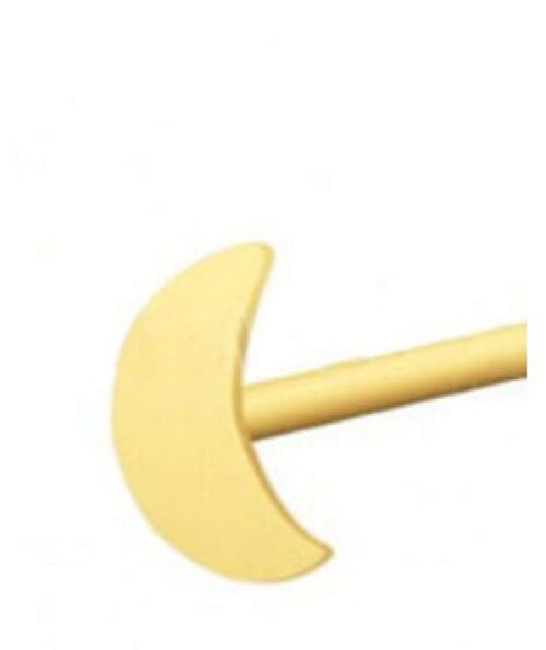 Silver & Gold Plated Nose Stud - Gold Moon