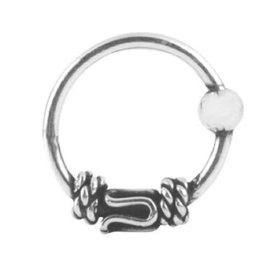 Sterling Silver Bali Nose Ring - Silver