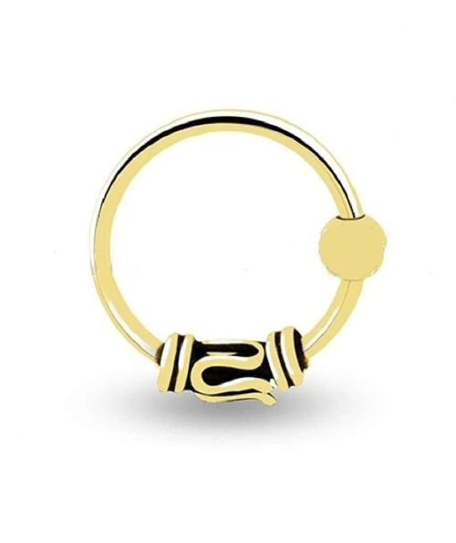 Sterling Silver Bali Nose Ring - Gold