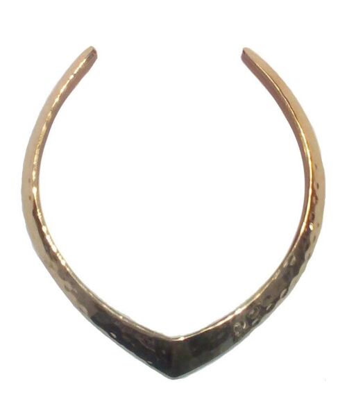 Hammered Thick V Choker - Gold