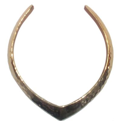 Hammered Thick V Choker - Gold