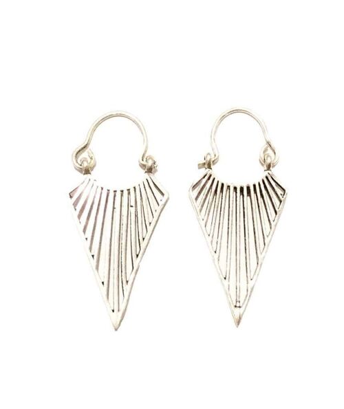 Triangular Statement Earrings - Silver Small