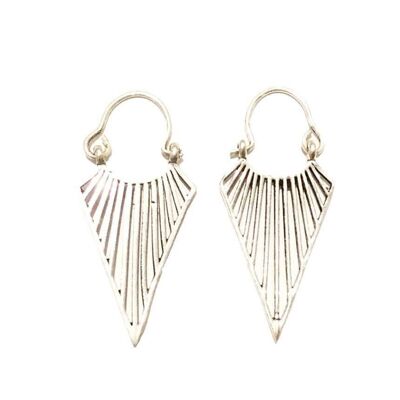 Triangular Statement Earrings - Silver Small