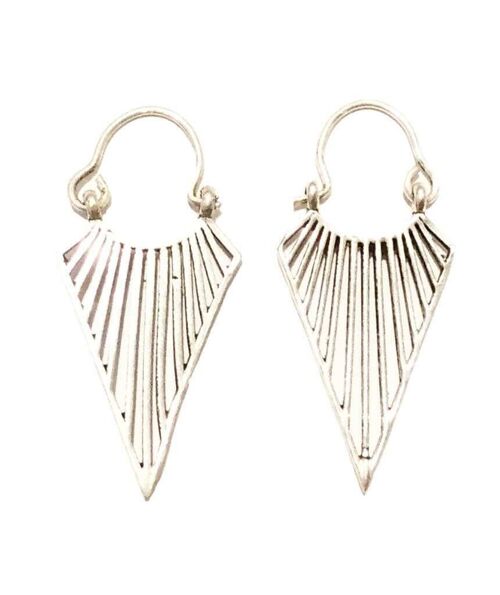 Triangular Statement Earrings - Silver Medium