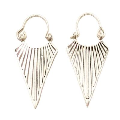 Triangular Statement Earrings - Silver Large