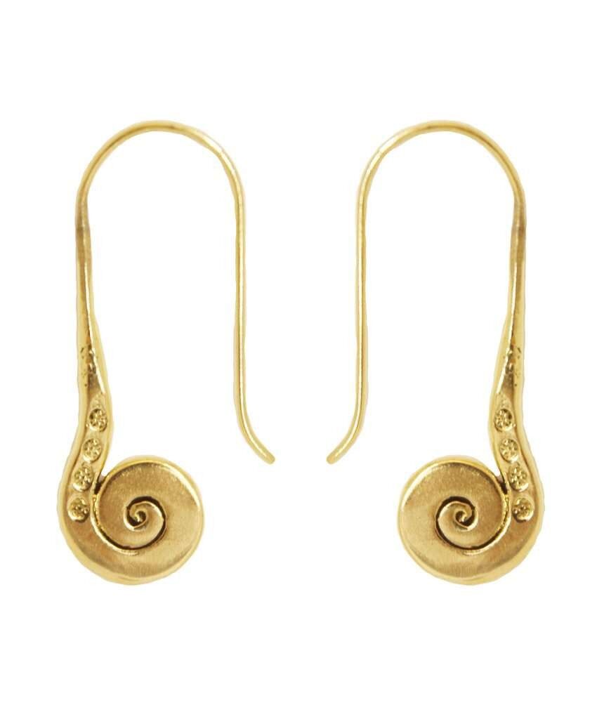 Boucles d'Oreilles Longues Spirales - Or