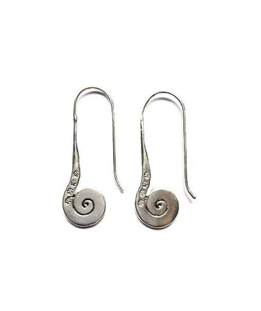 Boucles d'Oreilles Longues Spirales - Argent