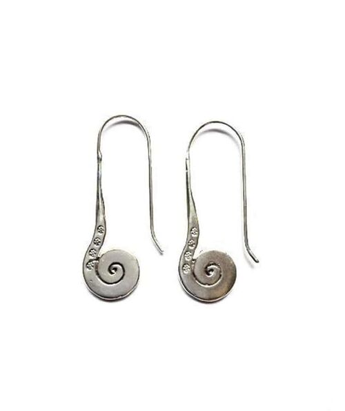 Long Spiral Earrings - Silver