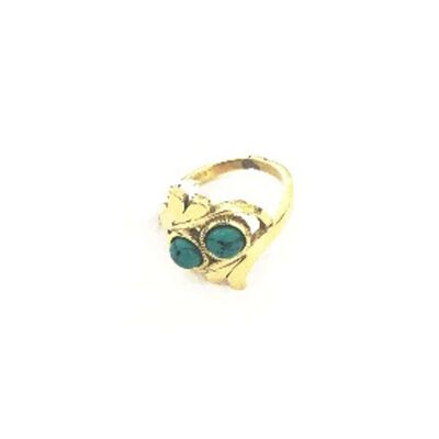 Bague pierre feuille - Turquoise