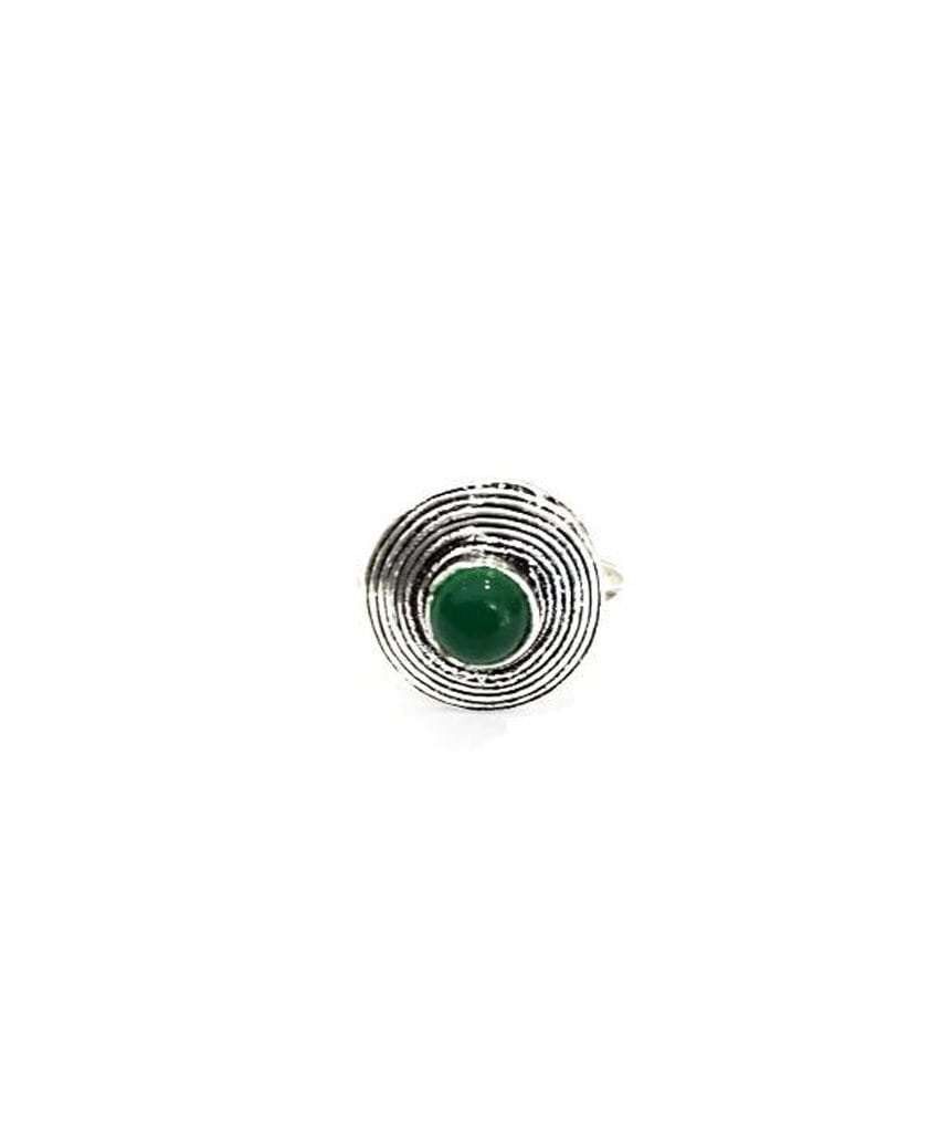 Bague Cercle Pierre - Argent & Vert