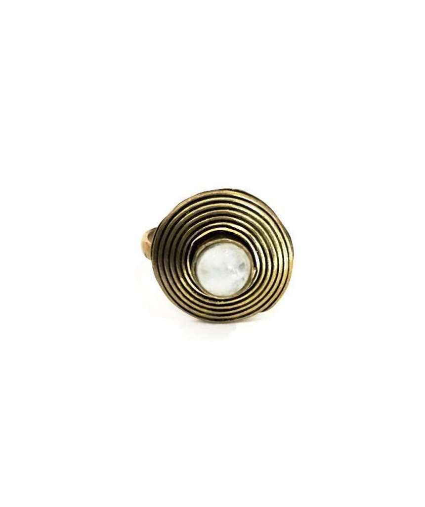 Bague Pierre Cercle - Or & Blanc