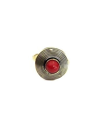 Bague Circle Stone - Or & Rouge 1