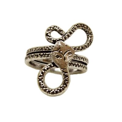 Long Snake Statement Ring - Silver