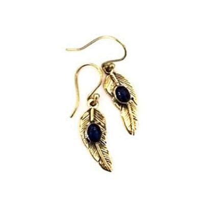 Leaf Dangling Earrings - Gold & Green