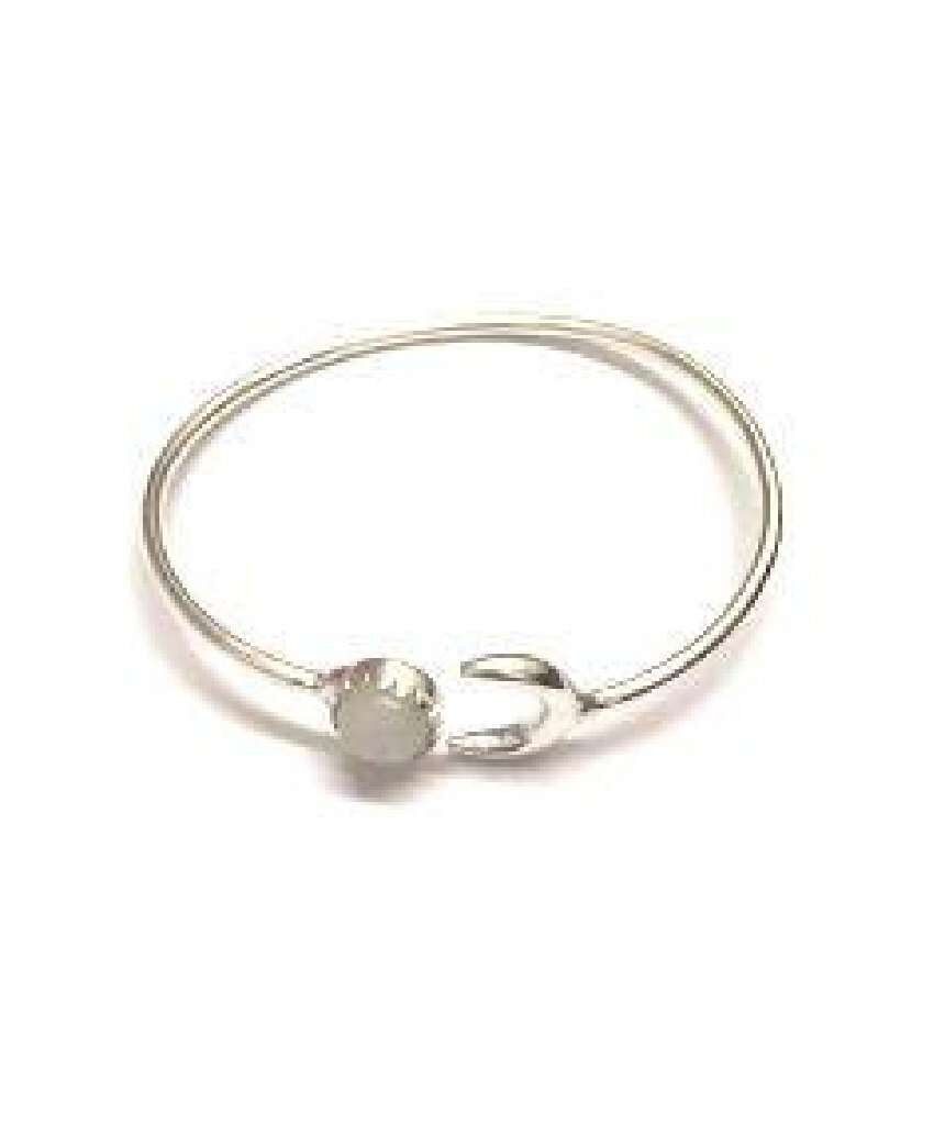 Pulsera Luna con Piedra - Plata y Blanco