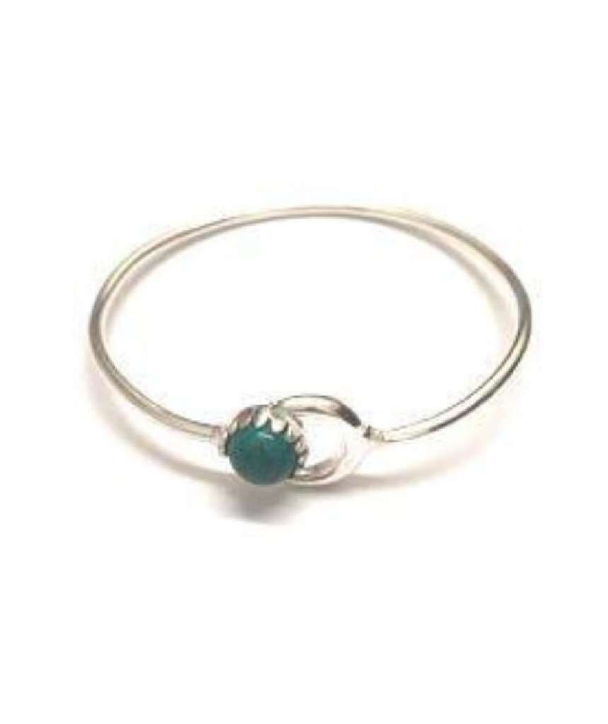 Pulsera Luna con Piedra - Plata y Turquesa