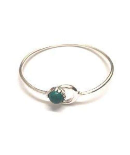 Moon Bracelet with Stone - Silver & Turquoise