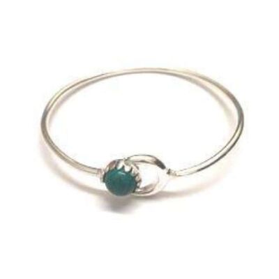 Moon Bracelet with Stone - Silver & Turquoise