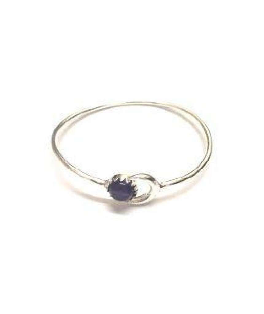 Pulsera Luna con Piedra - Plata y Morado