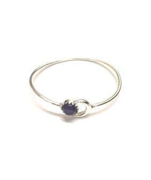Moon Bracelet with Stone - Silver & Purple