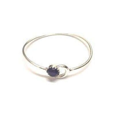 Moon Bracelet with Stone - Silver & Purple