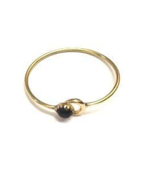 Moon Bracelet with Stone - Gold & Blue