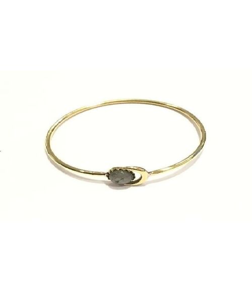 Moon Bracelet with Stone - Gold & Grey