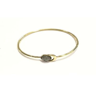 Moon Bracelet with Stone - Gold & Grey