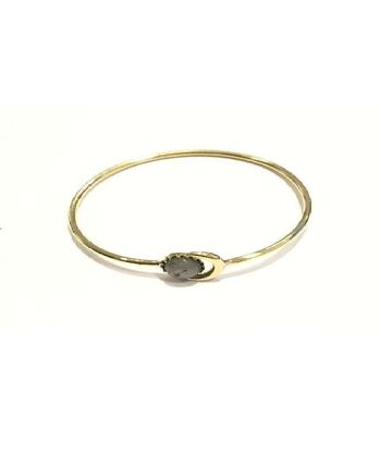 Bracelet Lune avec Pierre - Or & Gris 1