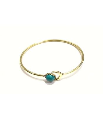 Bracelet Lune avec Pierre - Or & Turquoise 1