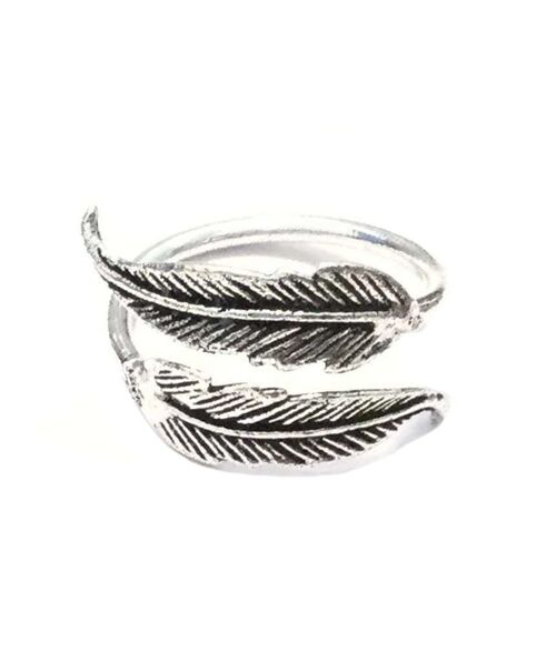 Double Feather Ring - Silver