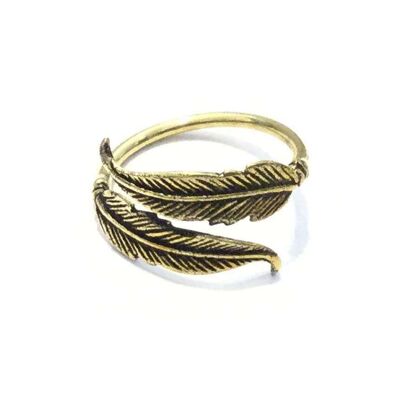 Bague Double Plume - Or