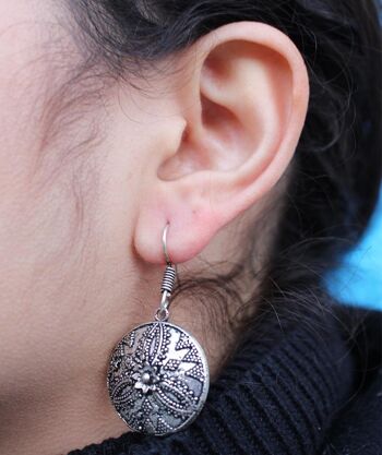 Boucles d'oreilles ethniques en argent - Style 3 3