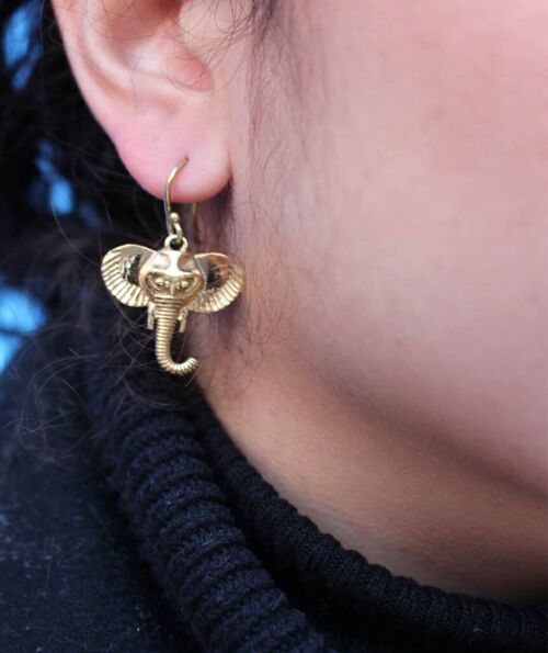 Elephant Earrings - Gold Small