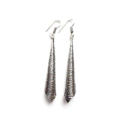 Funnel Brass Earrings - Silver